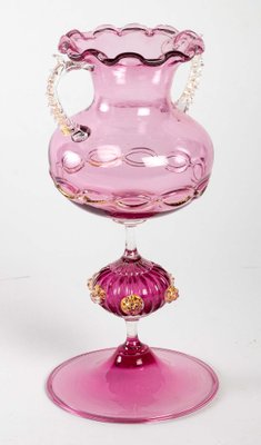 Murano Glass Campaniform Vase on Foot, Early 20th Century-UQL-1072394