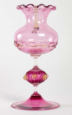 Murano Glass Campaniform Vase on Foot, Early 20th Century-UQL-1072394