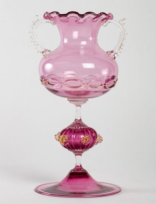 Murano Glass Campaniform Vase on Foot, Early 20th Century-UQL-1072394