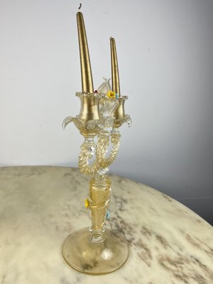 Murano Glass Candelabras in the style of Barovier & Toso, Italy, 1960s, Set of 2-YST-1743133