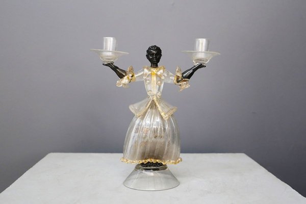 Murano Glass Candleholder by Seguso Vetri d'Arte for Seguso, 1940s-RCE-808627