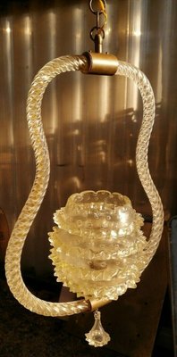 Murano Glass Ceiling Lamp from Barovier & Toso, 1950s-FIP-787411