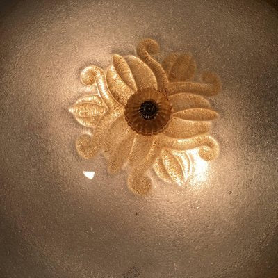 Murano Glass Ceiling Light or Flush Mount with Gold Inclusions by Barovier, 1970s-MBH-1031945