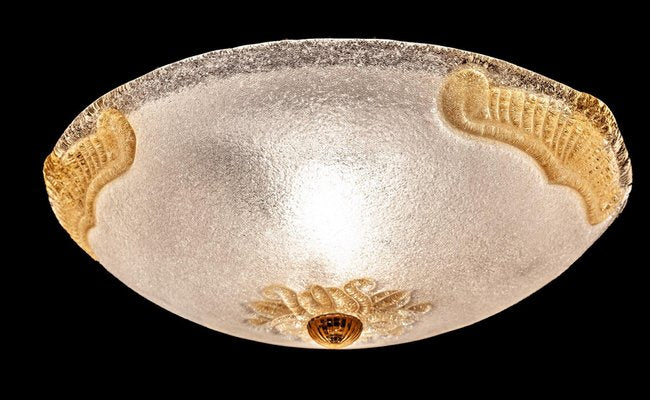 Murano Glass Ceiling Light or Flush Mount with Gold Inclusions by Barovier, 1970s-MBH-1031945