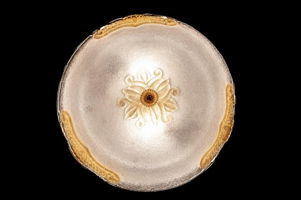 Murano Glass Ceiling Light or Flush Mount with Gold Inclusions by Barovier, 1970s-MBH-1031945