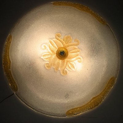 Murano Glass Ceiling Light or Flush Mount with Gold Inclusions by Barovier, 1970s-MBH-1031945