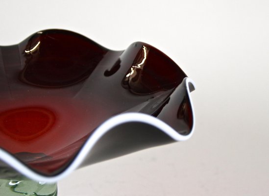 Murano Glass Centerpiece with Dark Red Bowl, Italy, 1970s-TQA-1321958