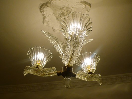 Murano Glass Chandelier by Ercole Barovier, 1940s-MBH-1031968