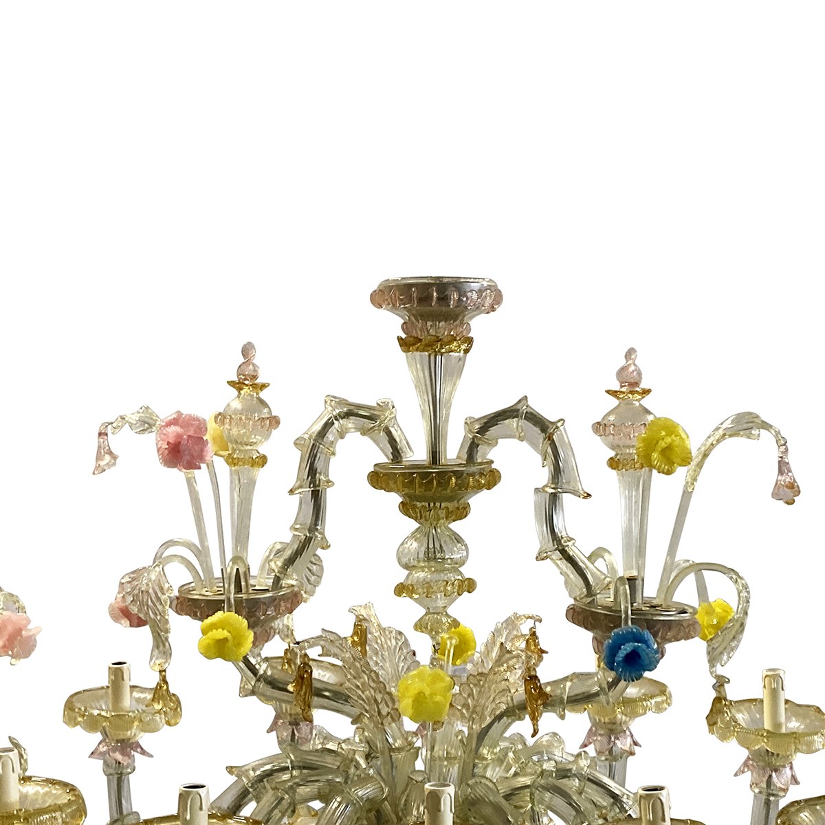 Murano Glass Chandelier in the style of Rezzonico, 1940s