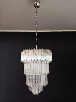 Murano Glass Chandelier with 112 Transparent Quadriedri, 1982-FHZ-695465