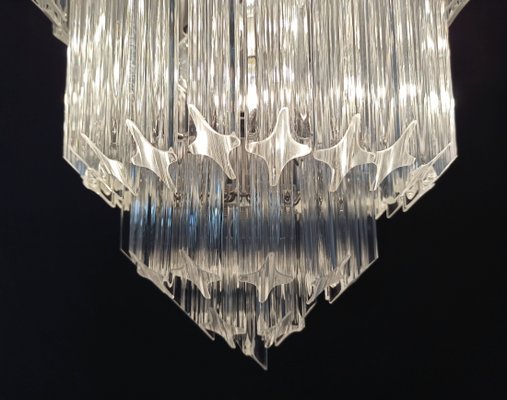 Murano Glass Chandelier with 112 Transparent Quadriedri, 1982-FHZ-695465