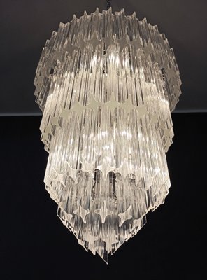 Murano Glass Chandelier with 112 Transparent Quadriedri, 1982-FHZ-695465