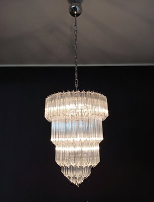 Murano Glass Chandelier with 112 Transparent Quadriedri, 1982-FHZ-695465