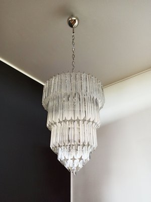 Murano Glass Chandelier with 112 Transparent Quadriedri, 1982-FHZ-695465