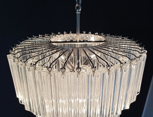 Murano Glass Chandelier with 112 Transparent Quadriedri, 1982-FHZ-695465