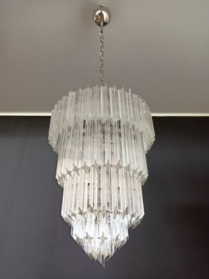 Murano Glass Chandelier with 112 Transparent Quadriedri, 1982-FHZ-695465