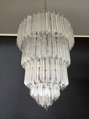 Murano Glass Chandelier with 112 Transparent Quadriedri, 1982-FHZ-695465