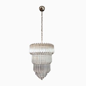 Murano Glass Chandelier with 112 Transparent Quadriedri, 1982-FHZ-695465