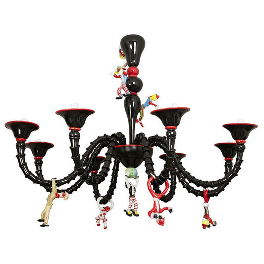 Murano Glass Chandelier with Carnival Characters, 1970s