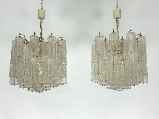 Murano Glass Chandeliers by Venini, Italy, 1970s, Set of 2-OT-1764771