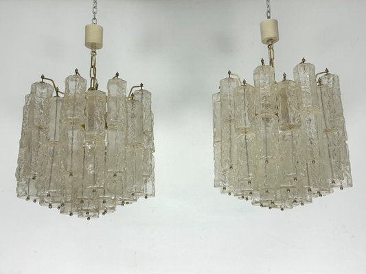 Murano Glass Chandeliers by Venini, Italy, 1970s, Set of 2-OT-1764771