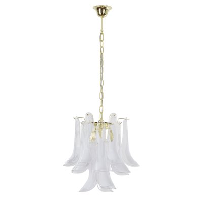 Murano Glass Crystal and White Glass Petal Ceiling Lamp, 1990s-MPO-1761819