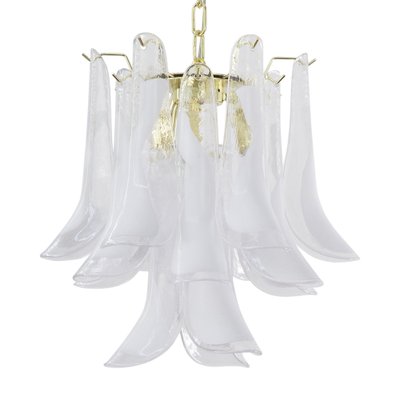 Murano Glass Crystal and White Glass Petal Ceiling Lamp, 1990s-MPO-1761819