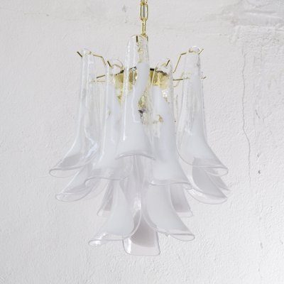 Murano Glass Crystal and White Glass Petal Ceiling Lamp, 1990s-MPO-1761819