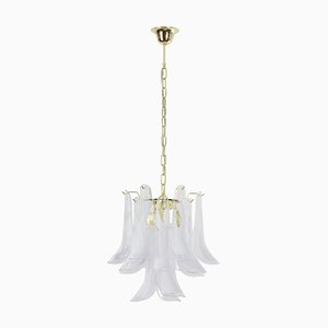 Murano Glass Crystal and White Glass Petal Ceiling Lamp, 1990s-MPO-1761819