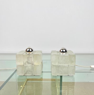 Murano Glass Cube Lamps by Albano Poli for Poliarte, Italy, 1970s, Set of 2-LYQ-1171271