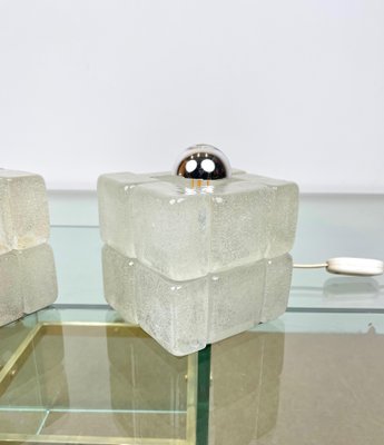 Murano Glass Cube Lamps by Albano Poli for Poliarte, Italy, 1970s, Set of 2-LYQ-1171271