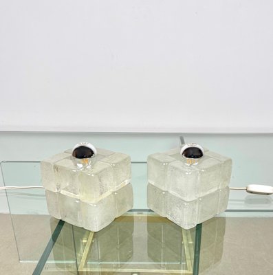 Murano Glass Cube Lamps by Albano Poli for Poliarte, Italy, 1970s, Set of 2-LYQ-1171271