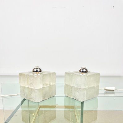 Murano Glass Cube Lamps by Albano Poli for Poliarte, Italy, 1970s, Set of 2-LYQ-1171271