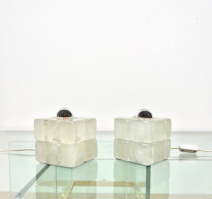 Murano Glass Cube Lamps by Albano Poli for Poliarte, Italy, 1970s, Set of 2-LYQ-1171271