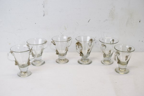 Murano Glass Cups, Italy, 1930s, Set of 6-AOL-925210