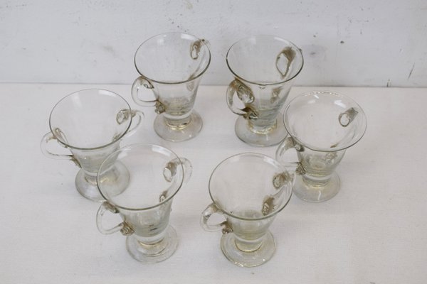 Murano Glass Cups, Italy, 1930s, Set of 6-AOL-925210