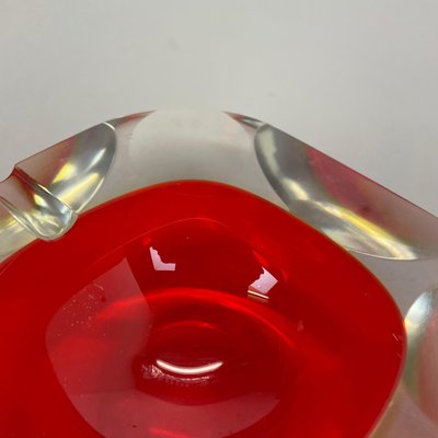 Murano Glass Faceted Sommerso Bowl or Ashtray, Italy, 1970s-QZ-1448594