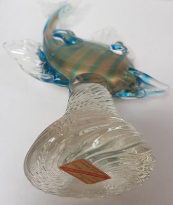 Murano Glass Fish with Gold Threads, 1950s-QDP-669914