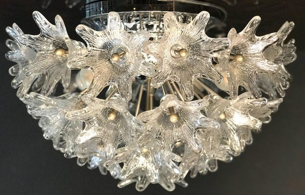 Murano Glass Flower Sputnik Chandeliers by Venini for Veart, Italy, 1960s, Set of 2-MBH-1032109