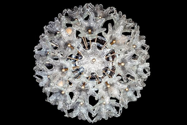 Murano Glass Flower Sputnik Chandeliers by Venini for Veart, Italy, 1960s, Set of 2-MBH-1032109