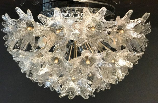 Murano Glass Flower Sputnik Chandeliers by Venini for Veart, Italy, 1960s, Set of 2-MBH-1032109