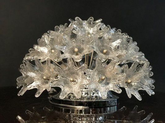 Murano Glass Flower Sputnik Chandeliers by Venini for Veart, Italy, 1960s, Set of 2-MBH-1032109