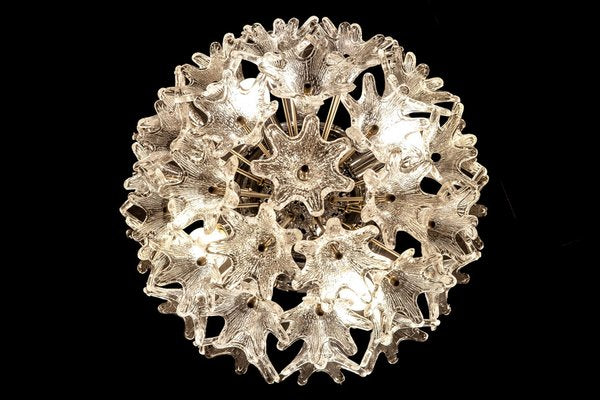 Murano Glass Flower Sputnik Chandeliers by Venini for Veart, Italy, 1960s, Set of 2-MBH-1032109