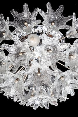 Murano Glass Flower Sputnik Chandeliers by Venini for Veart, Italy, 1960s, Set of 2-MBH-1032109