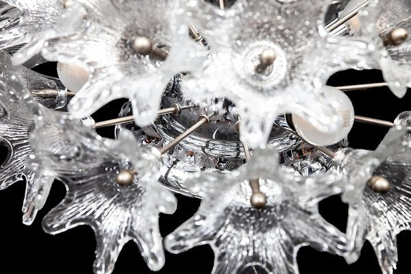 Murano Glass Flower Sputnik Chandeliers by Venini for Veart, Italy, 1960s, Set of 2-MBH-1032109