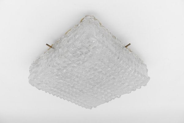 Murano Glass Flush Mount Lamp with Crocodile Skin Surface Texture by Hillebrand, Germany, 1960s-KQB-1741805