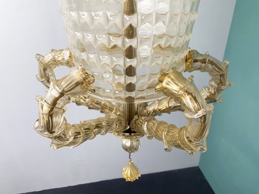 Murano Glass Lantern Ceiling Lamp by Ercole Barovier for Barovier & Toso, Italy, 1940-YZD-1811998