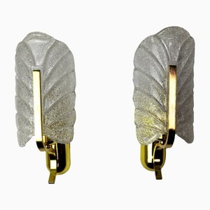 Murano Glass Leaf Sconces by Carl Fagerlund, Germany, 1970s, Set of 2-EJE-1373481