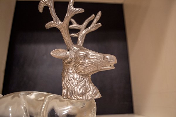 Murano Glass & Metal Deer, Italy, 1970s-VCV-1112618