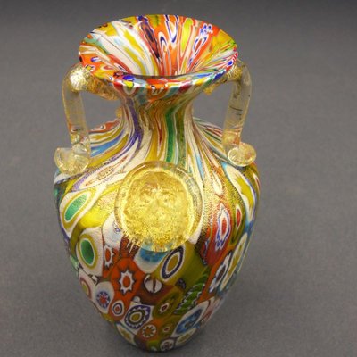 Murano Glass MIllefiori Vase by Gambaro & Poggi, Italy-WK-1029400